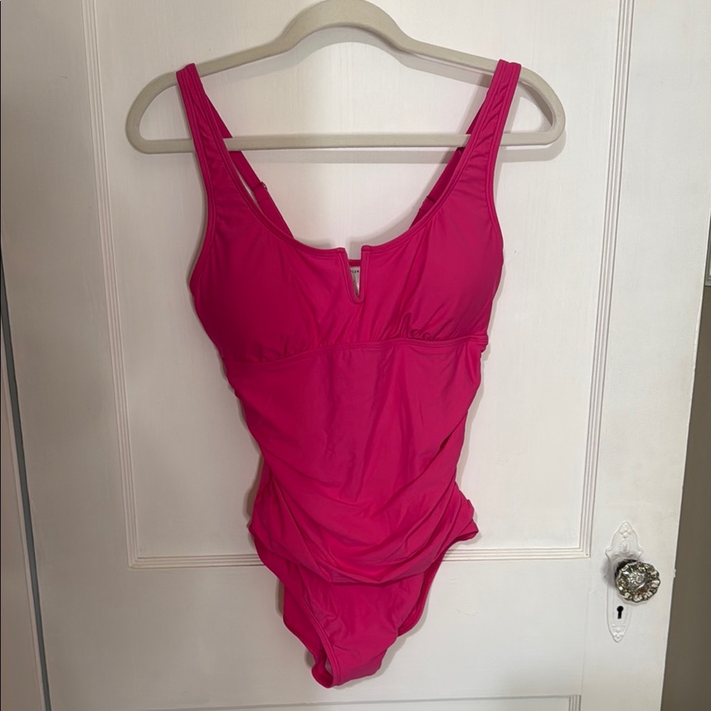 Anne Cole Hot Pink One Piece Swimsuit with Classic Silhouette